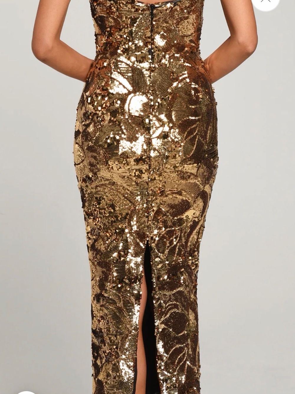 HELSI Leslie Strapless Sequin Midi Dress in Gold - Picture 2 of 4